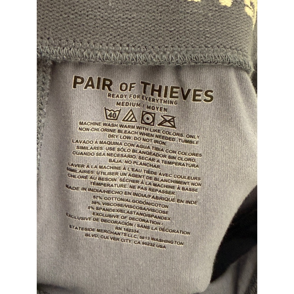 Pair of Thieves Mens‎ Supersoft Lounge Shorts Dusty Blue Abstract Print Size M - Picture 7 of 9